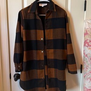 Steve Madden Black and Brown Plaid Jacket